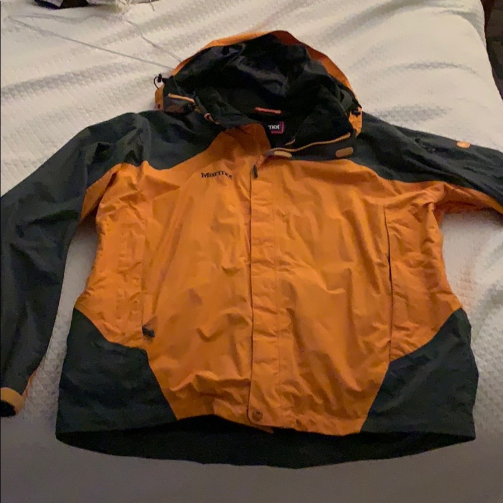 Men’s Orange and Gray XL Marmot Hard Shell Jacket